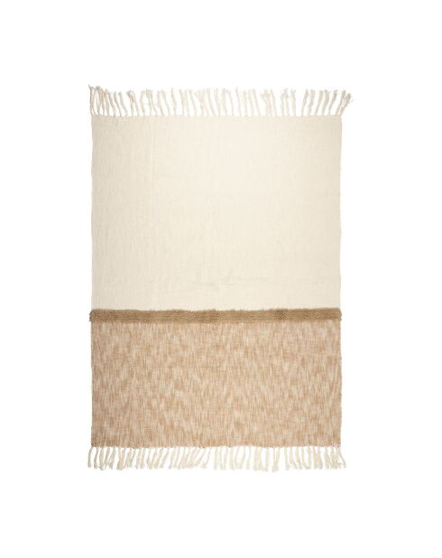 Plaid 100% Coton Klosen naturel - 170x130 cm