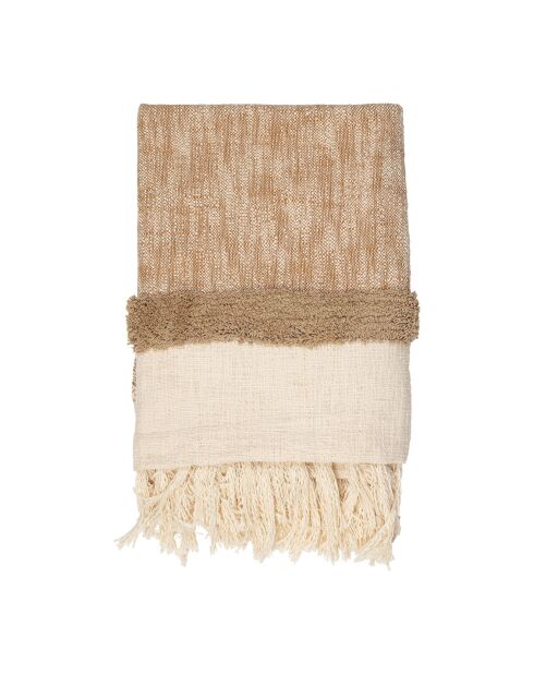 Plaid 100% Coton Klosen naturel - 170x130 cm