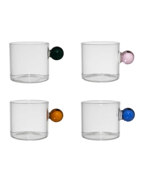 4 Colorea natuurlijke koffiekopjes - 9cl