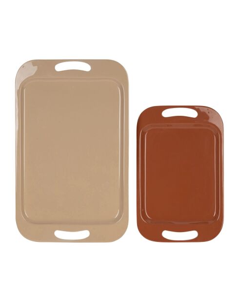 2 natürliche Klosen-Tabletts