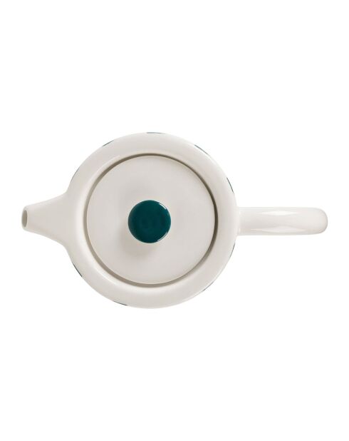 Alaria wit/smaragdgroene theepot - 1L