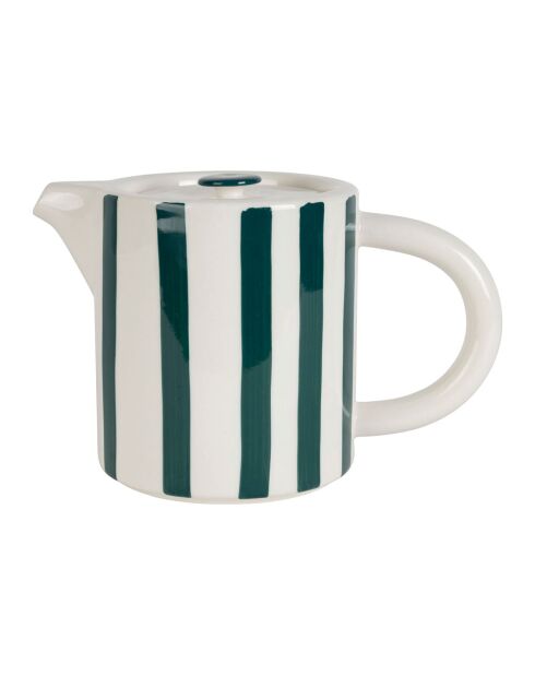 Alaria wit/smaragdgroene theepot - 1L