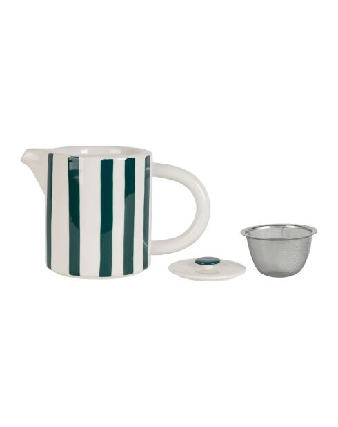 Alaria wit/smaragdgroene theepot - 1L