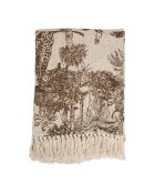 Plaid 100% Coton Mocoa camel/écru - 170x130 cm