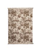 Plaid 100% Coton Mocoa camel/écru - 170x130 cm