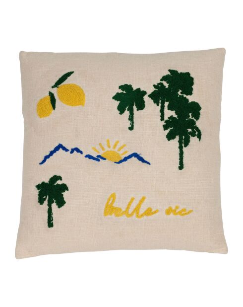 Funda de cojín Medi amarillo/verde - 45x45 cm