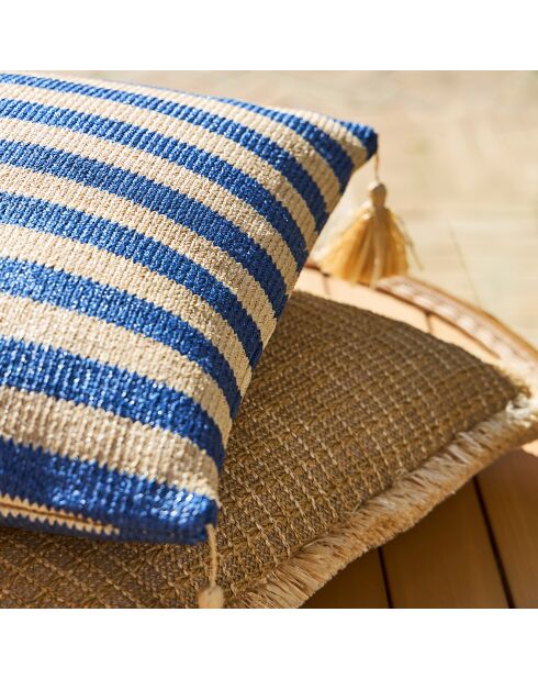 Housse de Coussin Ext Medi indigo/naturel - 45x45 cm
