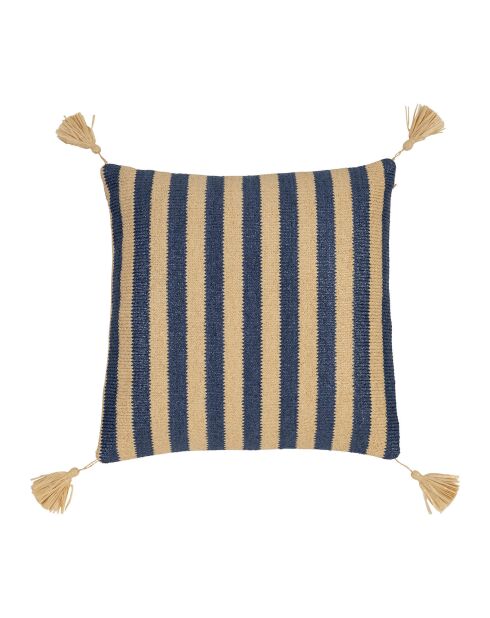 Housse de Coussin Ext Medi indigo/naturel - 45x45 cm