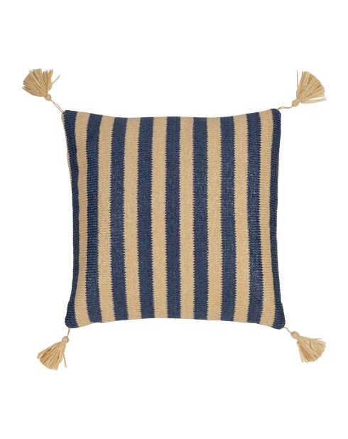 Housse de Coussin Ext Medi indigo/naturel - 45x45 cm