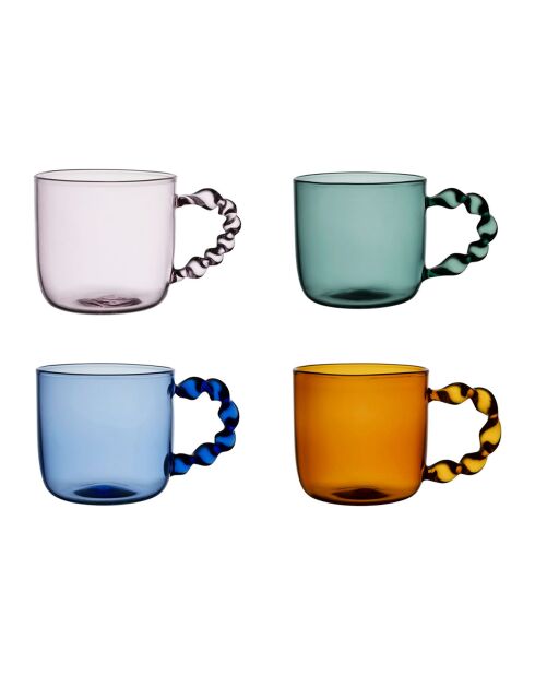 4 Tasses à Café Colorea multicolore - 10cl