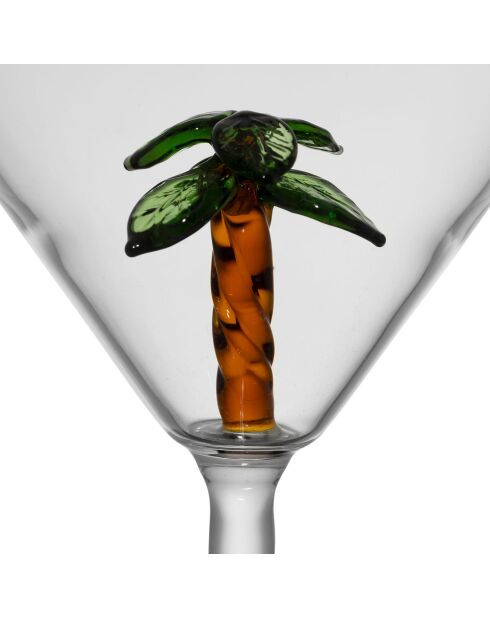 6 Verres à Pied Palm brun/vert - 25cl