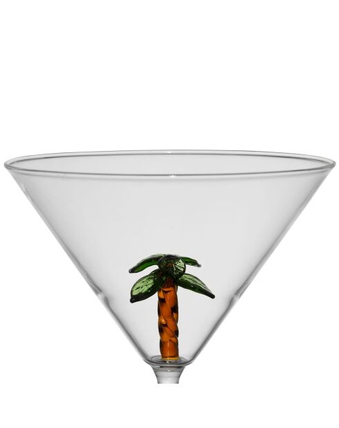 6 Verres à Pied Palm brun/vert - 25cl