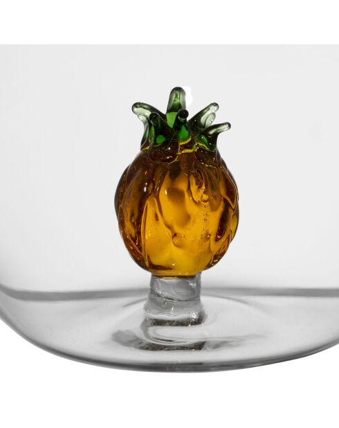 6 Colorea bruin/groene ananasbekers - 60 cl