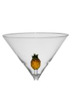 6 Verres à Pied Ananas ambre/vert - 25cl