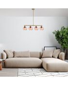 Lustre Benek doré - 80x15x80 cm