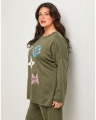 Pull Rose kaki