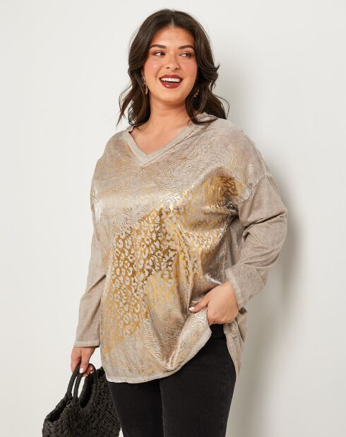 Top Agathe taupe