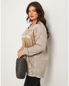 Top Agathe taupe