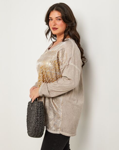 Top Agathe taupe