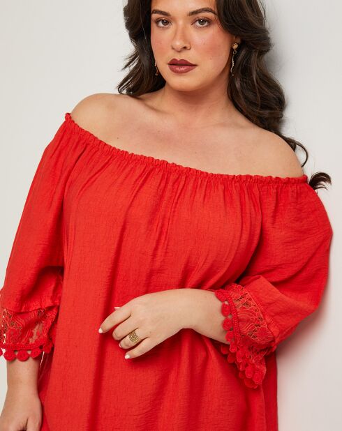 Top Capucine rouge