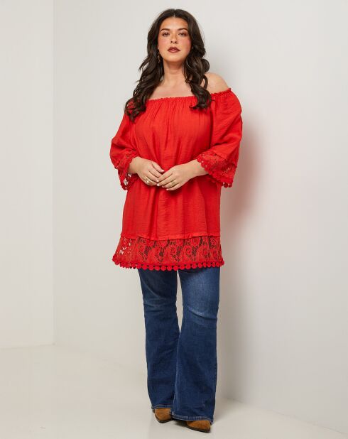 Top Capucine rouge