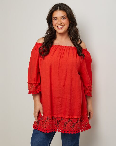 Top Capucine rouge