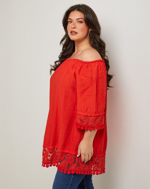Top Capucine rouge