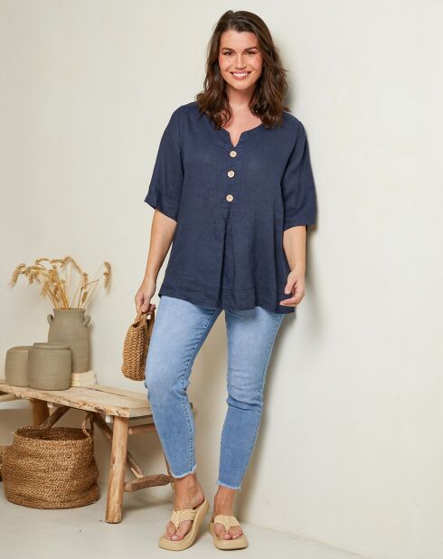 Top azul marino Camille