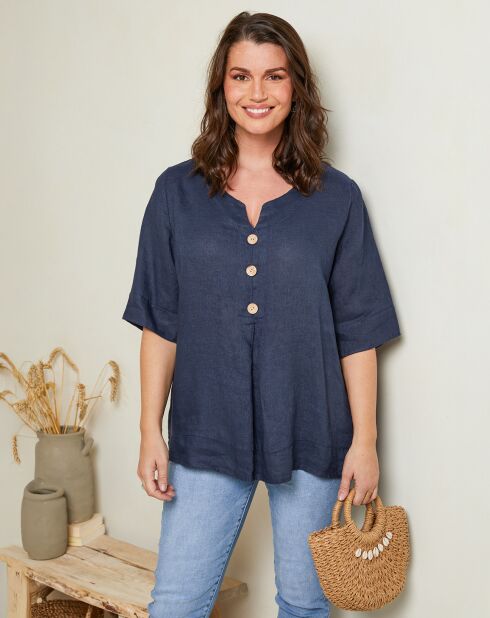 Top azul marino Camille