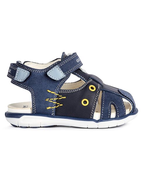 Sandales en Cuir Delhi bleu marine