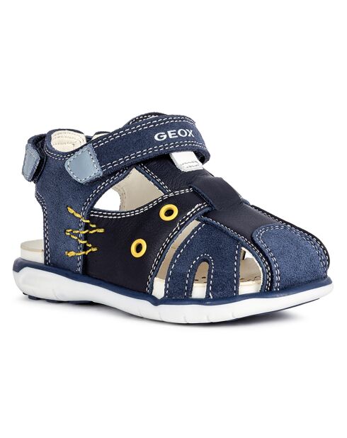 Sandales en Cuir Delhi bleu marine