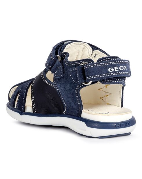 Sandales en Cuir Delhi bleu marine