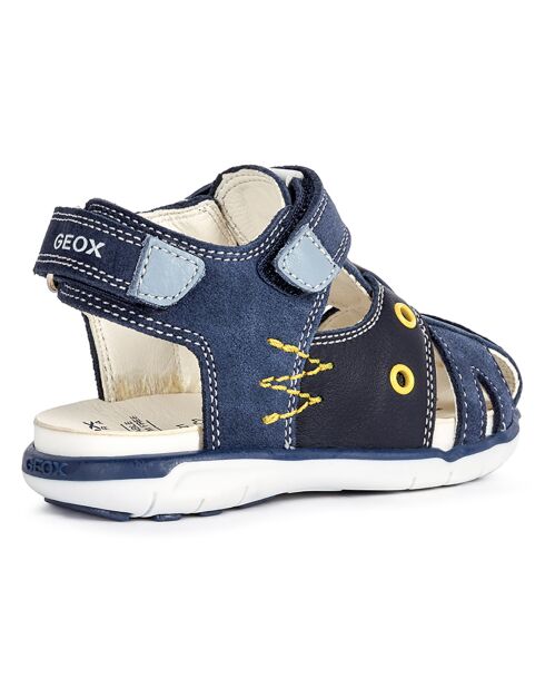 Sandales en Cuir Delhi bleu marine