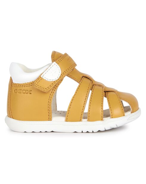 Sandales en Cuir Macchia ocre jaune