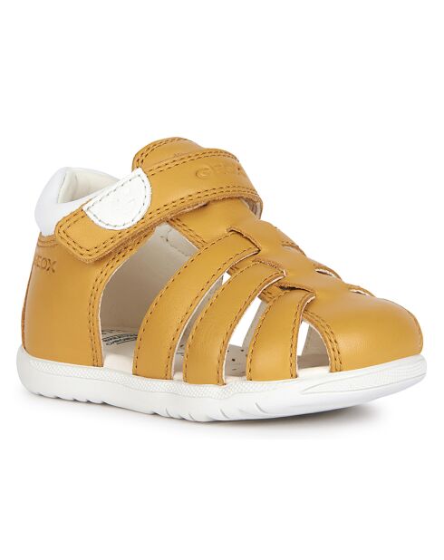 Sandales en Cuir Macchia ocre jaune