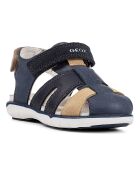 Sandales en Cuir Delhi marine/ocre