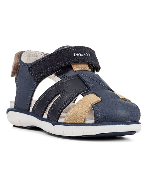Sandales en Cuir Delhi marine/ocre