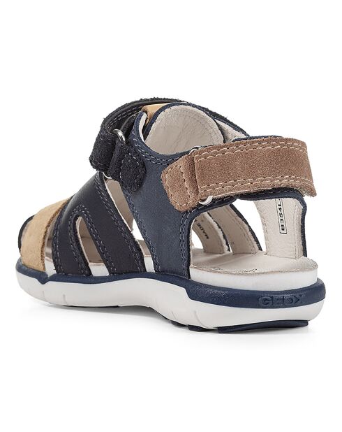 Sandales en Cuir Delhi marine/ocre