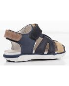 Sandales en Cuir Delhi marine/ocre