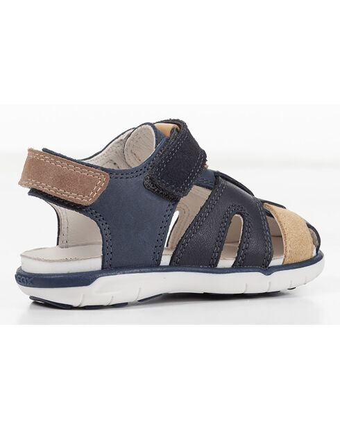 Sandales en Cuir Delhi marine/ocre