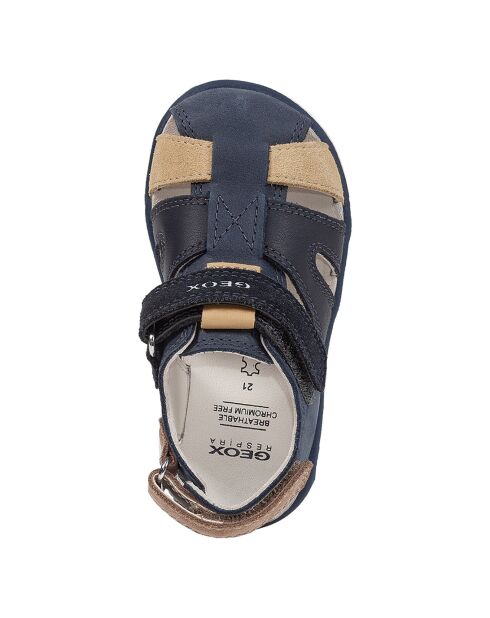 Sandales en Cuir Delhi marine/ocre