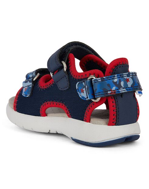 Sandales Multy bleu marine/rouge