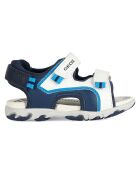 Sandales en Cuir Flaffee blanc/bleu marine
