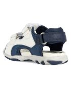 Sandales en Cuir Flaffee blanc/bleu marine