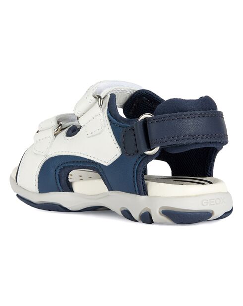 Sandales en Cuir Flaffee blanc/bleu marine