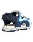Sandales en Cuir Flaffee blanc/bleu marine