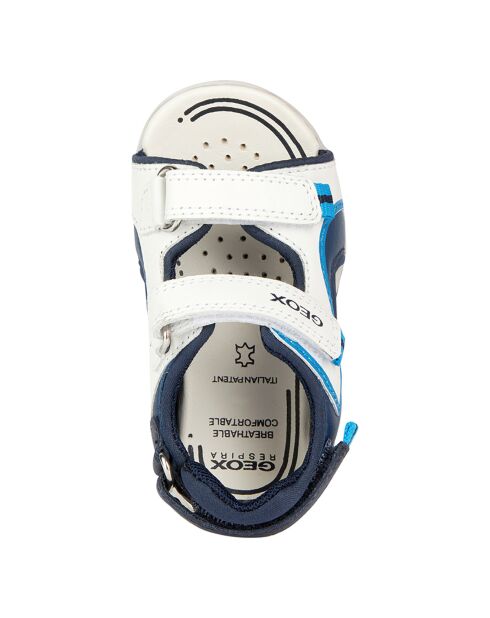 Sandales en Cuir Flaffee blanc/bleu marine