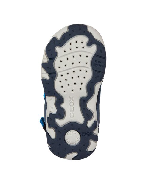 Sandales en Cuir Flaffee blanc/bleu marine