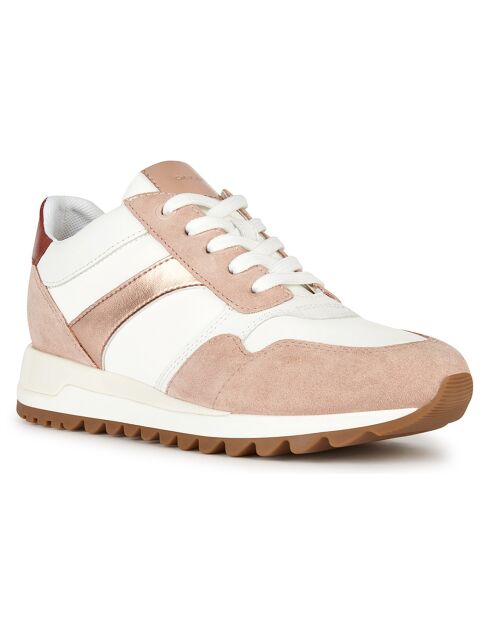 Baskets en Cuir Tabelya nude/blanc