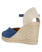Espadrilles compensées en Velours de Cuir Gelsa avio - Talon 9.5 cm